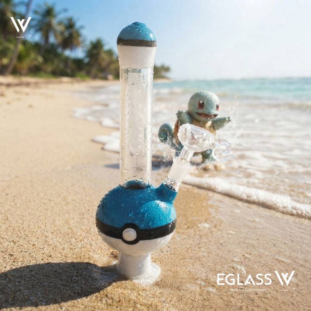 Bong Pyrex W420 Pokeball Blue