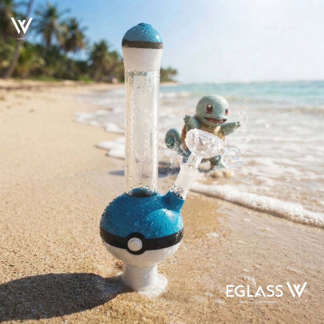 Bong Pyrex W420 Pokeball Blue