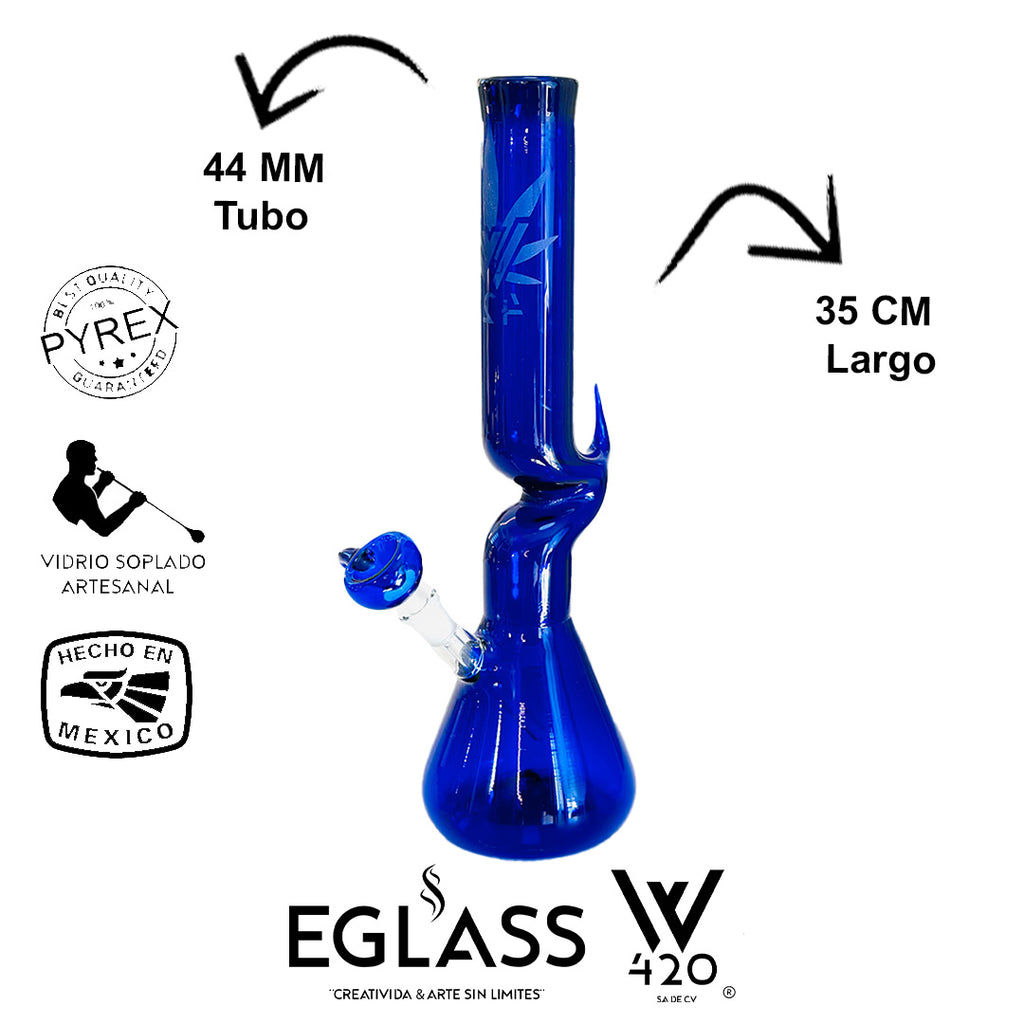Bong Pyrex W420 Blue 07