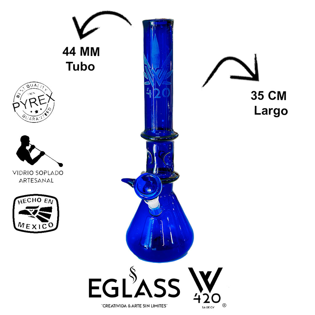 Bong Pyrex W420 Blue 08