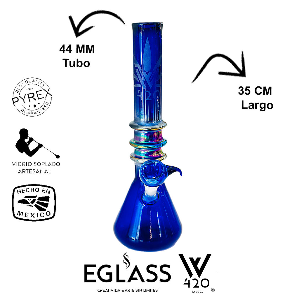 Bong Pyrex W420 Blue 09