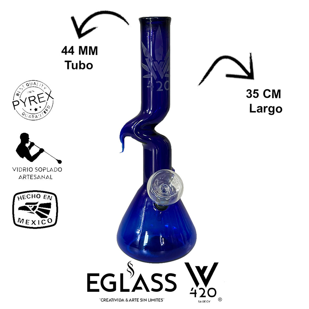 Bong Pyrex W420 Blue 16