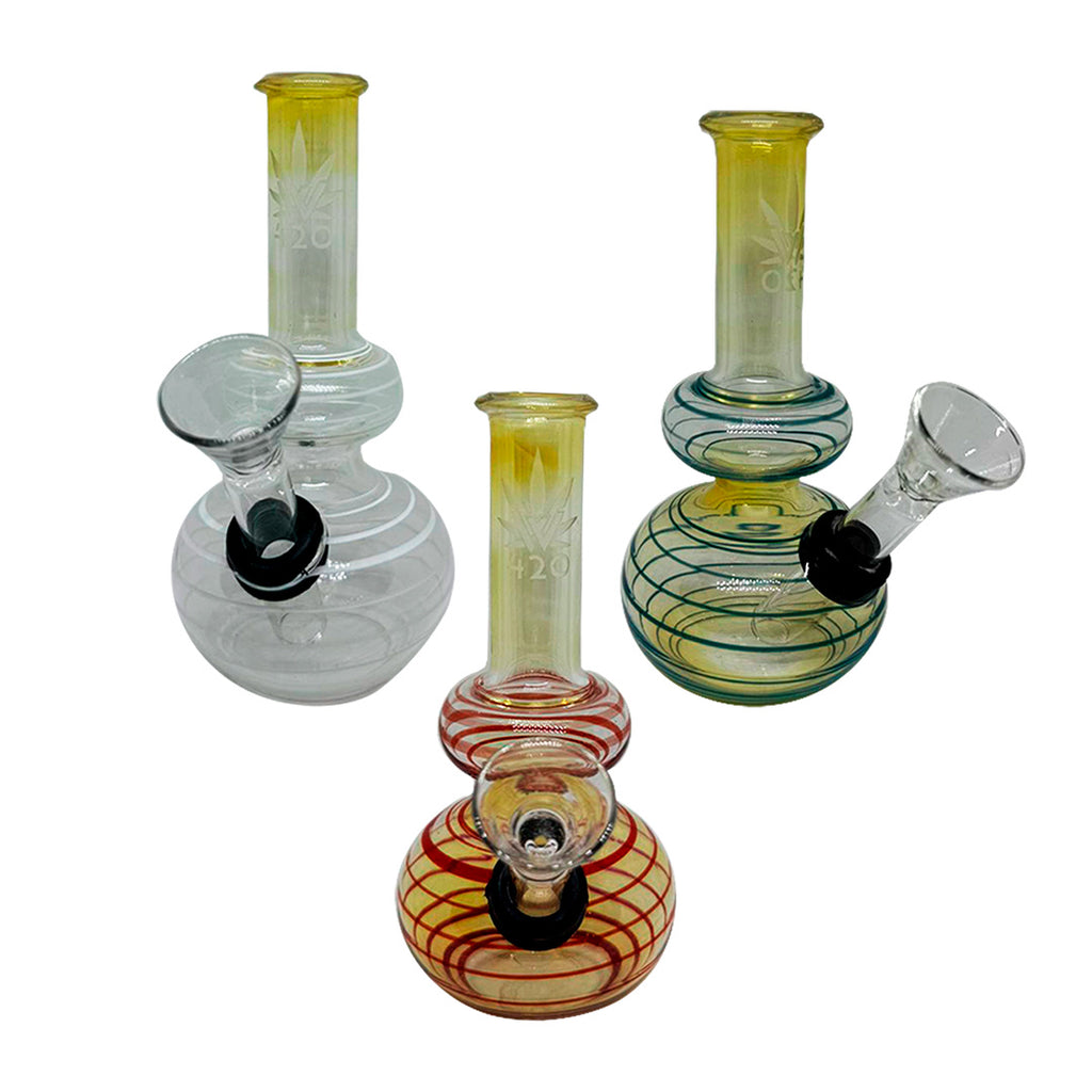 03pz Mini Bong Rayada Roja, Blanca y Azul