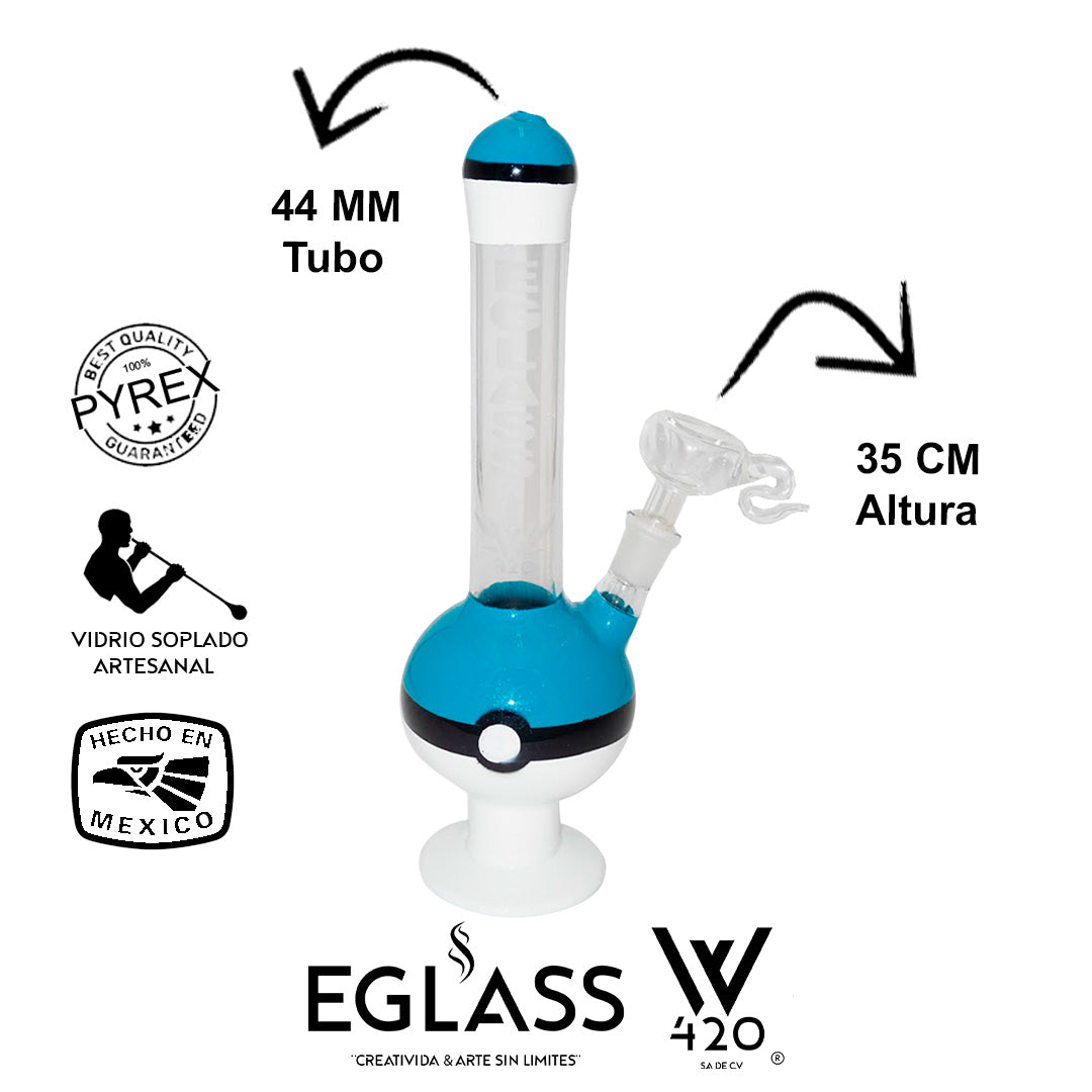 Bong Pyrex W420 Pokeball Blue