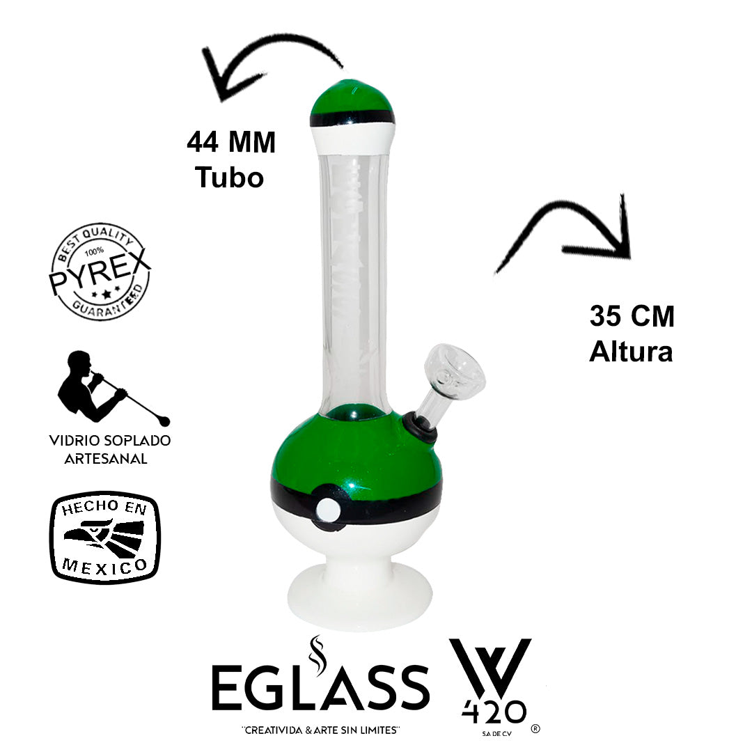 Bong Pyrex W420 Pokeball Green