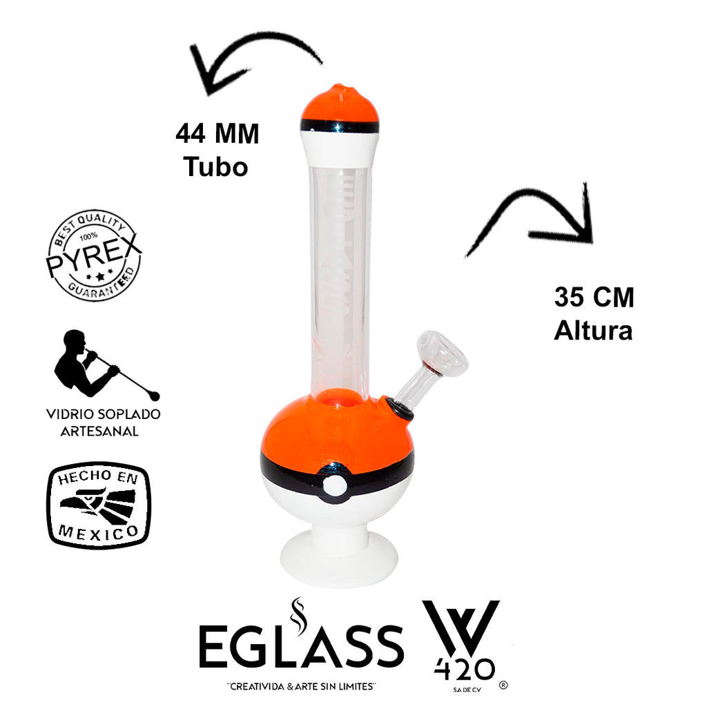 Bong Pyrex W420 Pokeball Orange